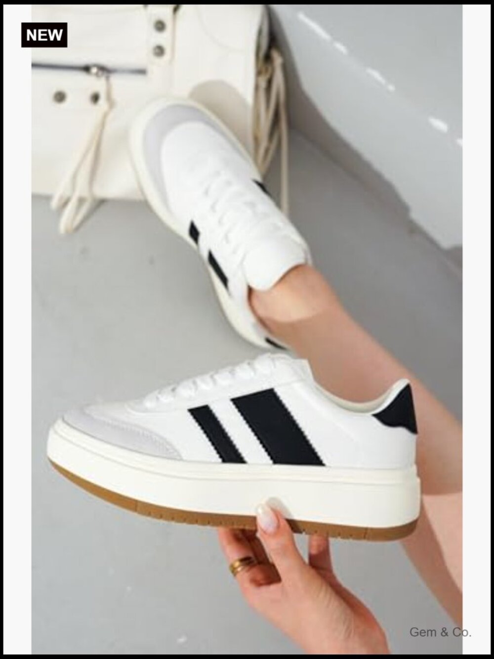 Platform Sneakers, Lightweight Memory Foam, Non-Slip, Lace-Up, Water Resistant - Picture 2 of 7